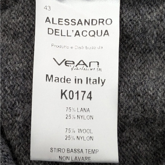 Alessandro Dell’Acqua Gray Merino Wool Sweater Pullover – Size M (NWT) - Picture 10 of 11